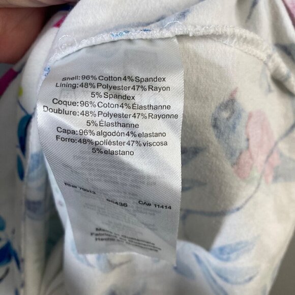 Womens Motherhood Maternity Stretch Dress Ruched Sides Floral Bird M - Picture 9 of 9